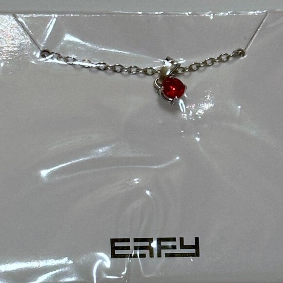 Effy Red Crystal Pendant Silver Tone Necklace - Picture 2 of 3